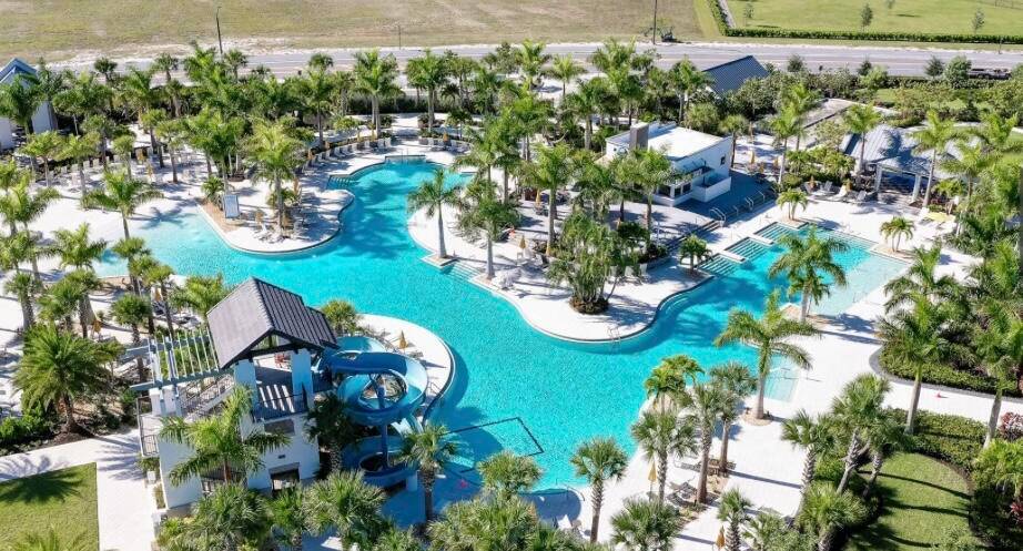 Brand New Home was only lived in for 1 month Behold the Westlake Adventure Park, featuring a shimmering lagoon, mighty water slide, and a merry splash pad !