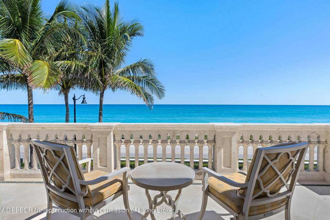 Gorgeous Oceanfront Estate on Billionaires Row This pristine Mediterranean home features private beach access, commanding ocean views, and 10, 000 spacious square feet.