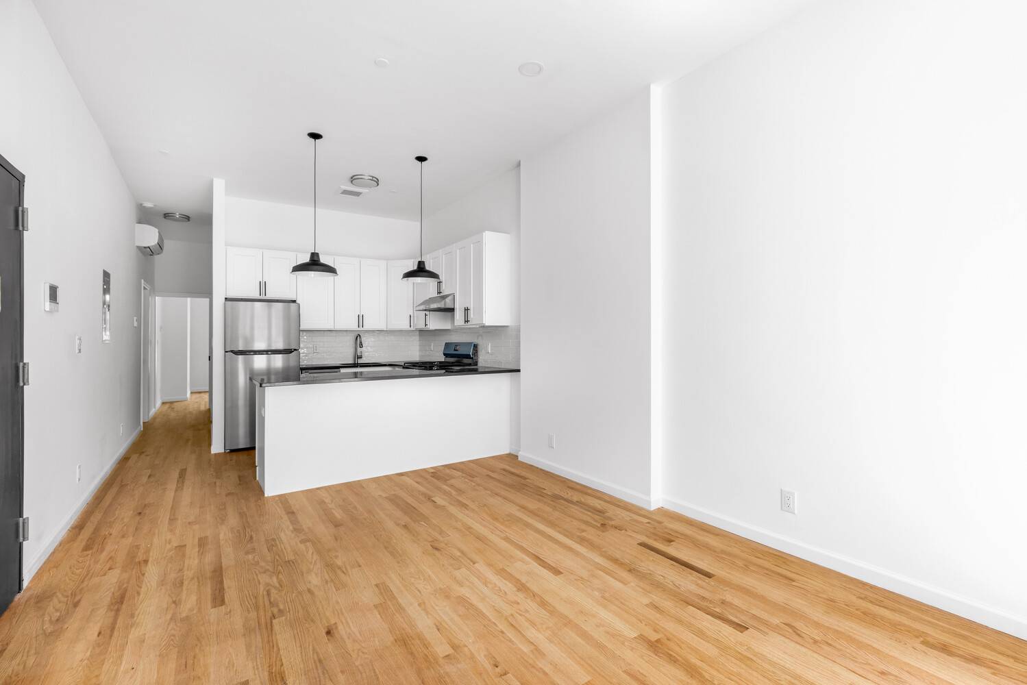 This full floor two bed one bath parlor level apartment.