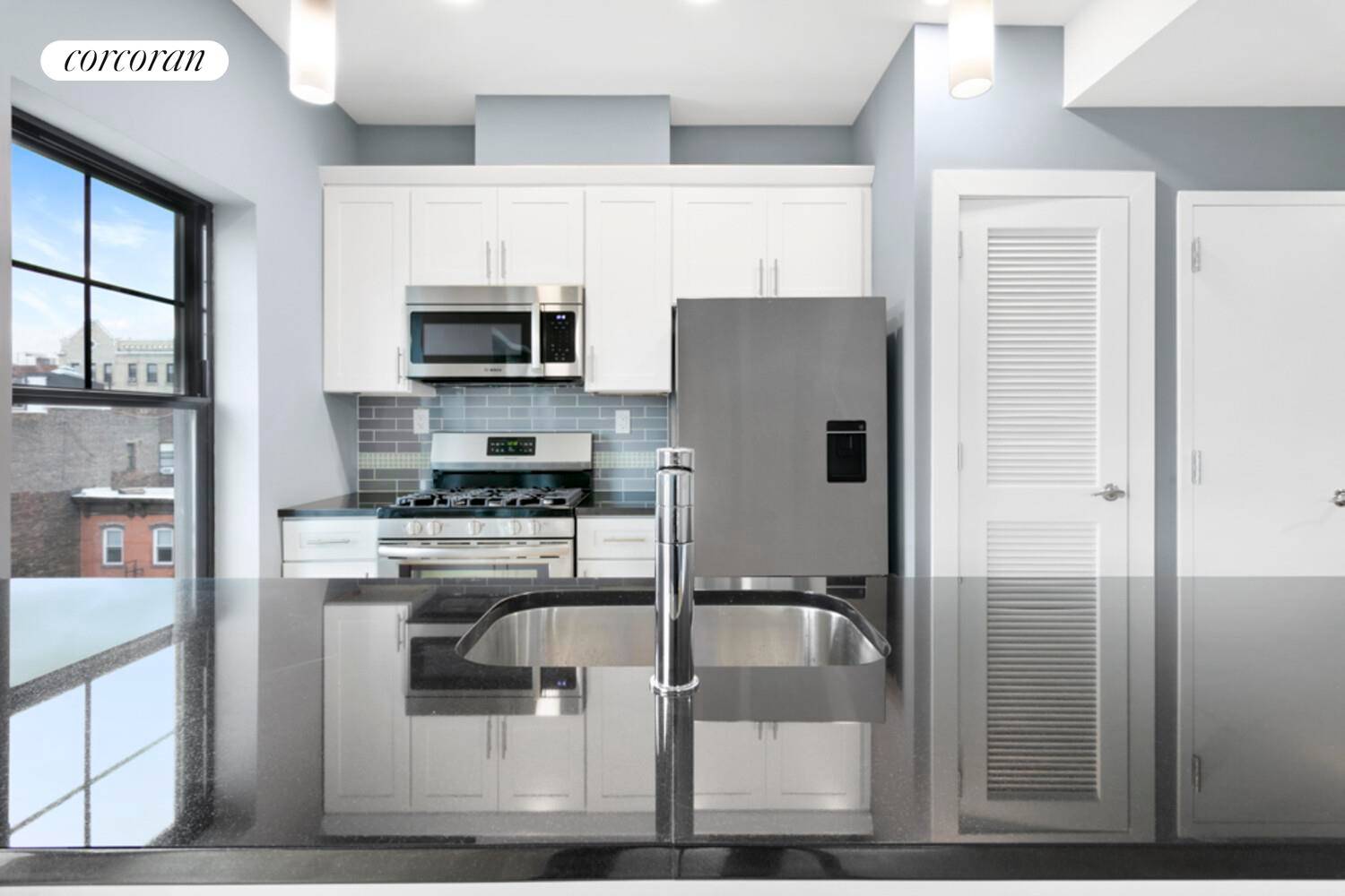 Large 1 bedroom featuring private balcony, in unit laundry and included storage unit !