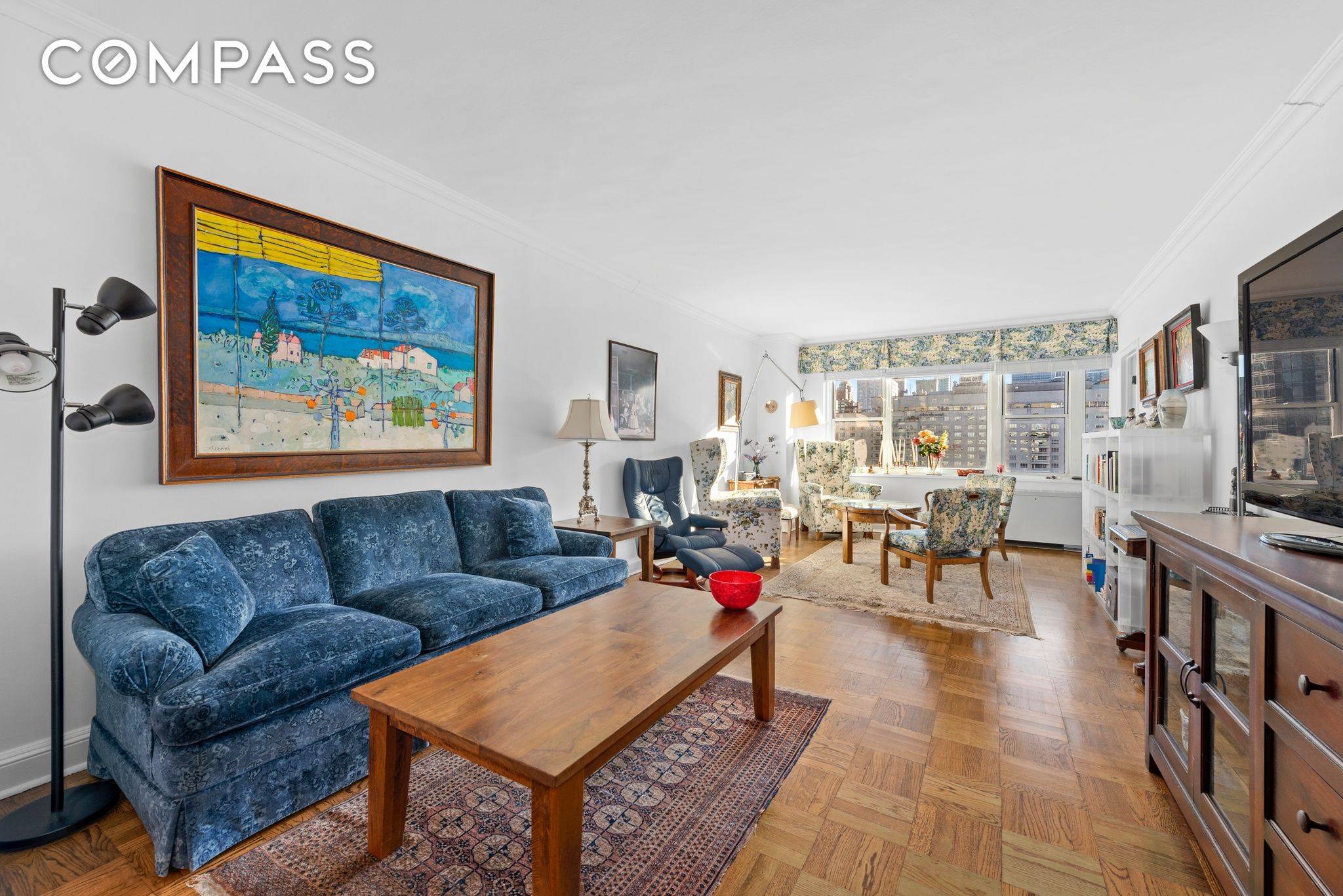 Move right into this fully furnished, sun filled one bedroom with a windowed office.