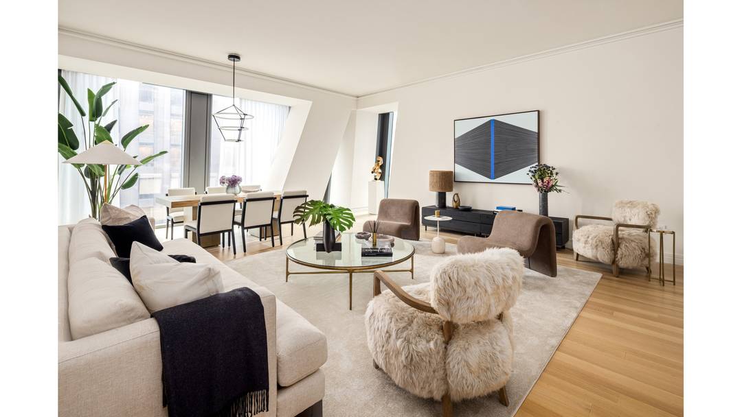 Residence 16F comprises 1, 425 square feet, offering one bedroom, one and a half bathrooms, and south and north facing exposures.