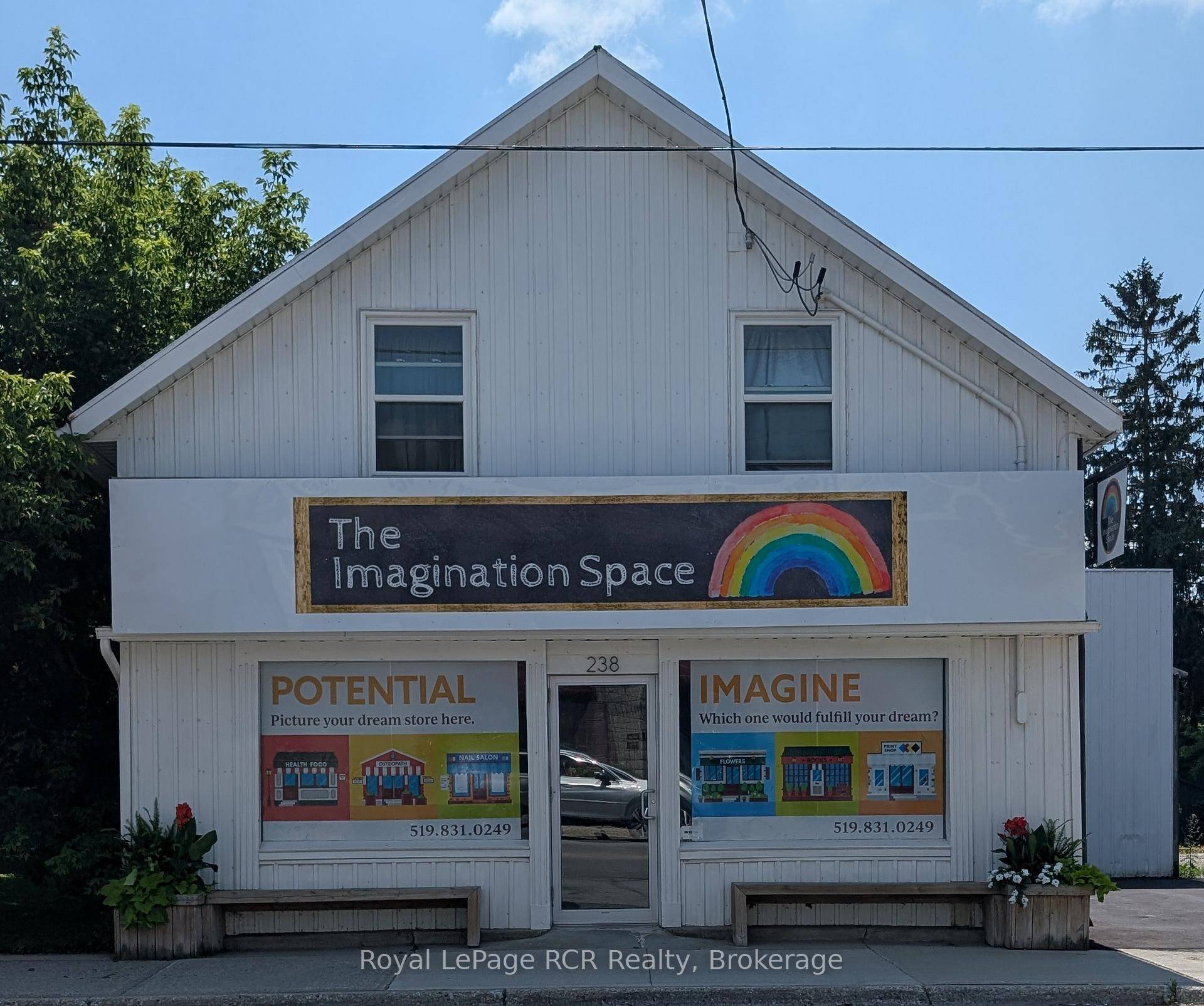 Prime main street commercial space for lease in the Historic Village of Arthur, featuring approximately 2800 sq.