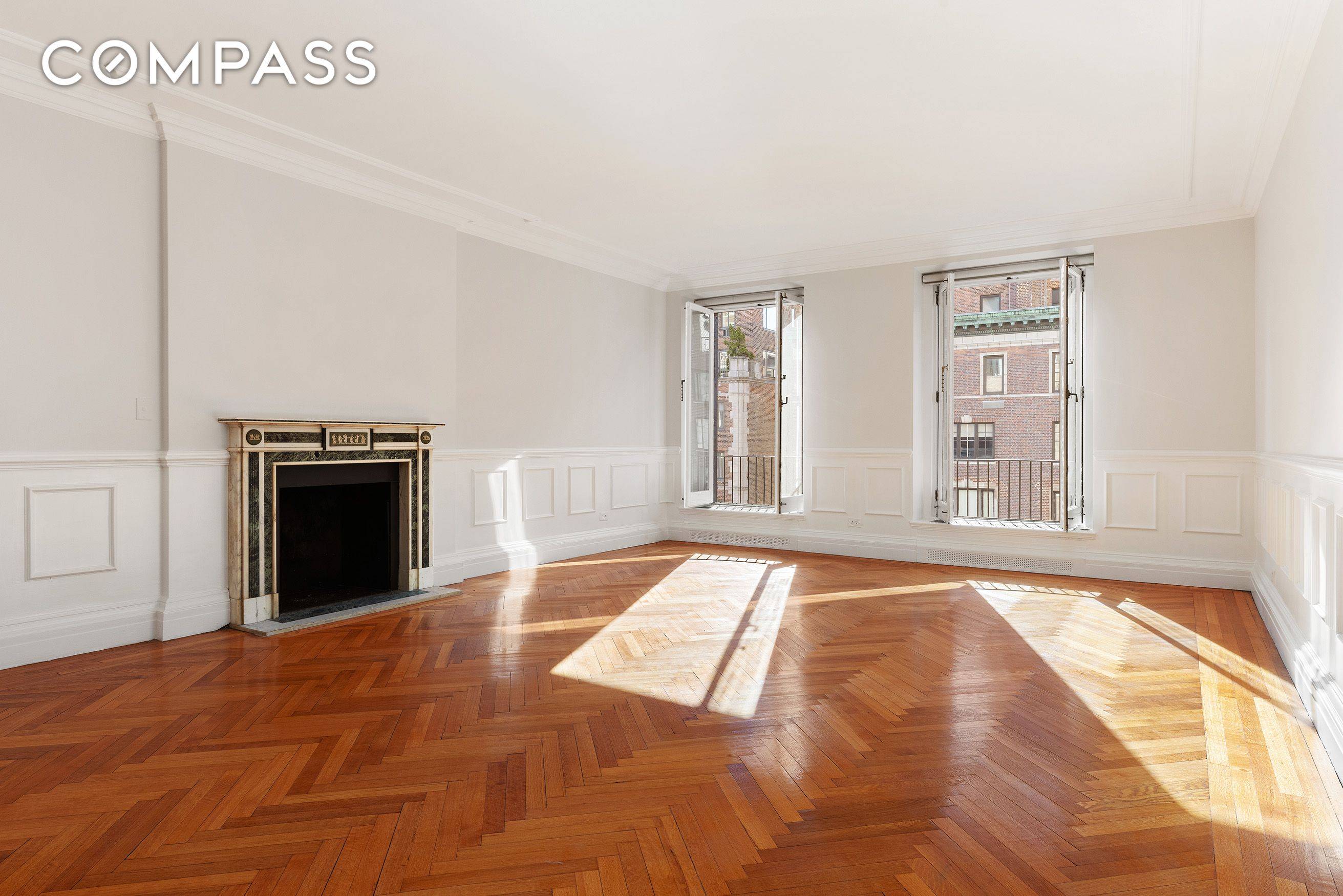 Turn key 11 Room Pre War Home Bright sun envelopes this 4, 100 SF home, pouring in from the south through floor to ceiling french windows, illuminating the restored original ...