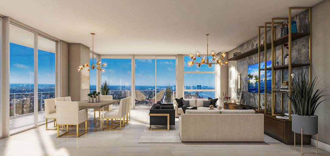 Newly completed three bedroom residence at Nautilus 220 offers exceptional waterfront lifestyle, blending comfort amp ; design with 2 expansive wraparound terraces.