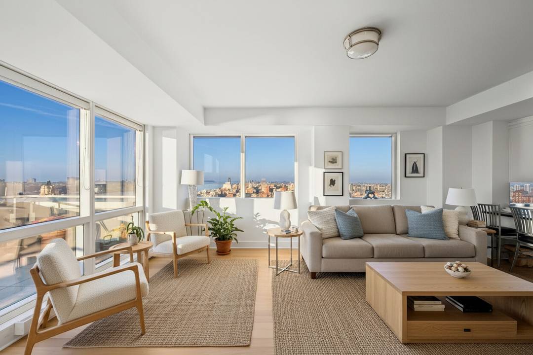 Occupying the entire 34th Floor of the Ariel East, this 3 Bed 2.