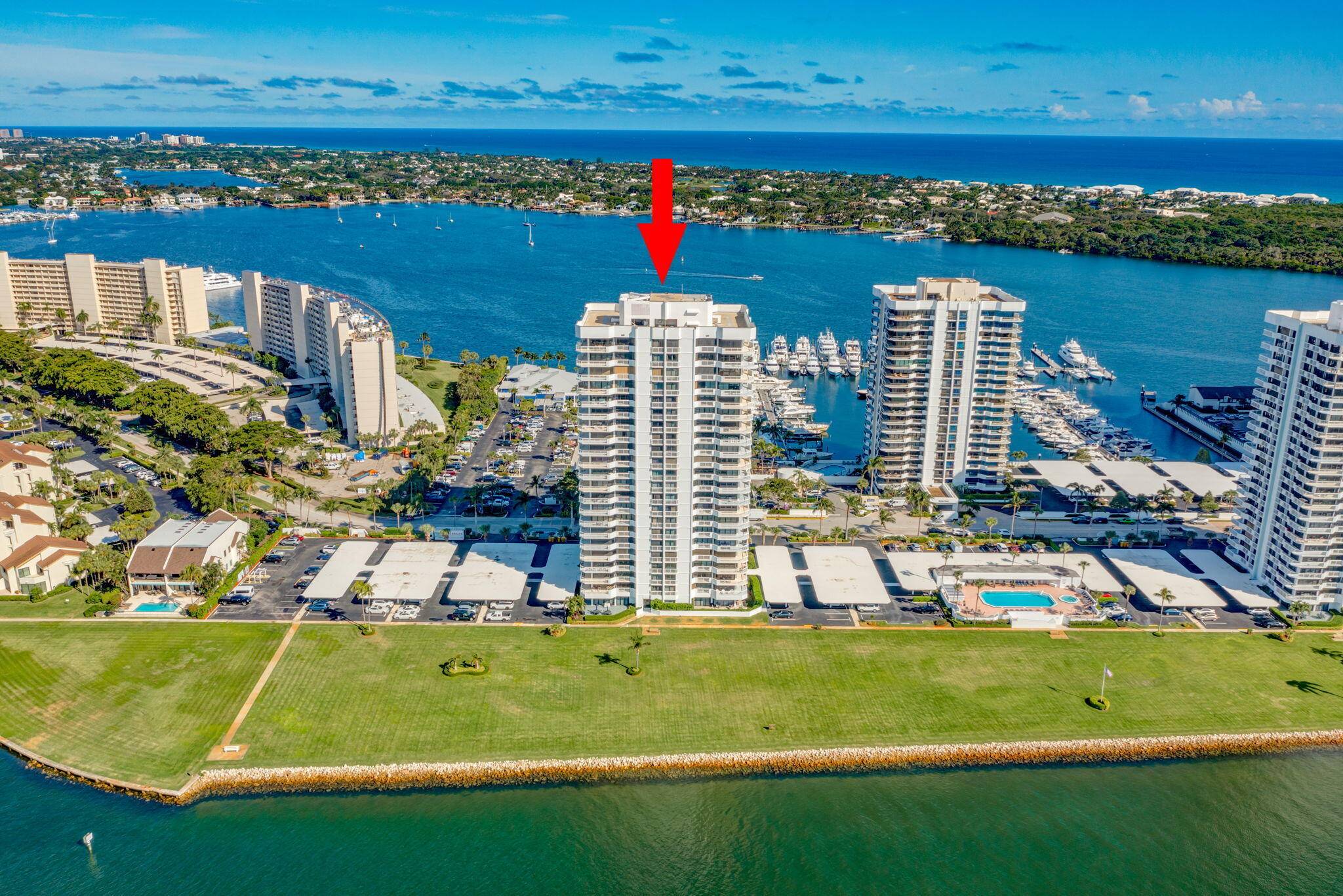 Spacious 19th floor condo in exclusive Old Port Cove Tower West with breathtaking views of the intracoastal, ocean, and marina.