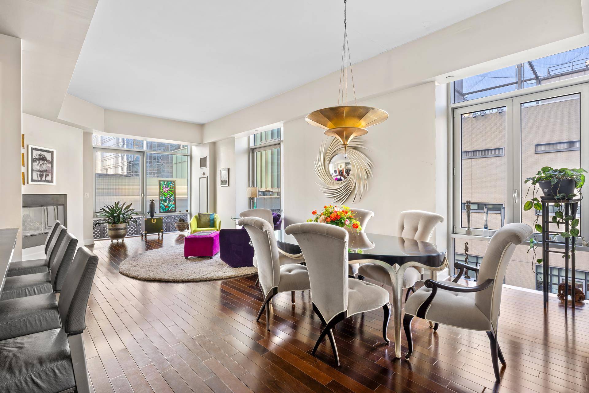 Spanning 1302sf, this stunning and oversized one bedroom, one and a half bathroom condominium offers grand and gracious living and the added versatility of a convertible second bedroom.