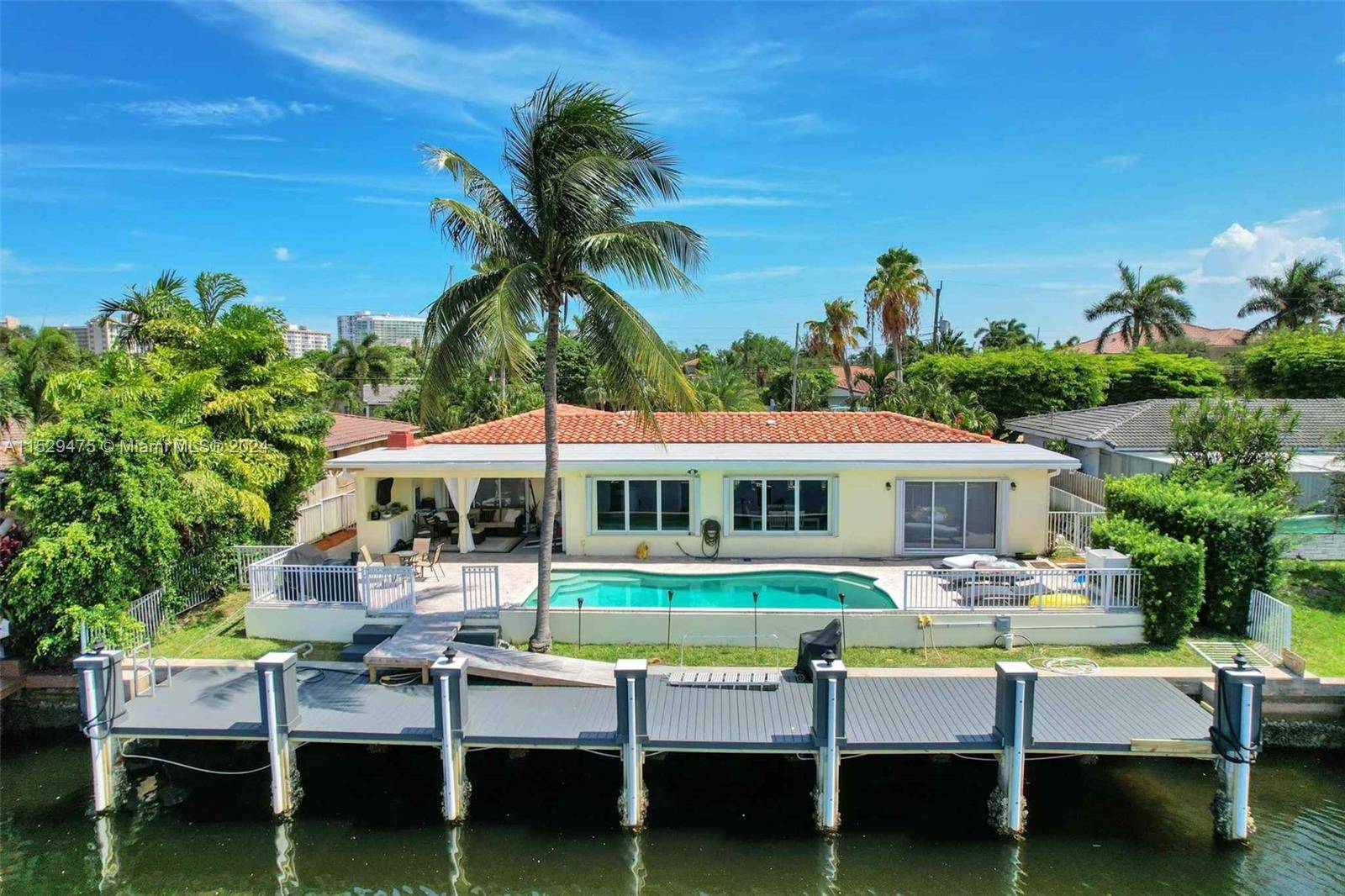 Waterfront home for rent in the sought after Lake Capri Harbor Village area of Pompano Beach.