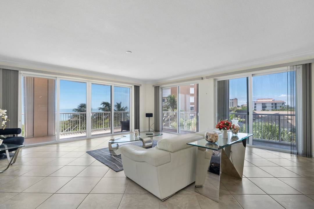 Paradise awaits you ! Luxury oceanfront corner condo on beautiful Hutchinson Island with private 1 car garage, 3 balconies, 3 bedrooms, and 3.