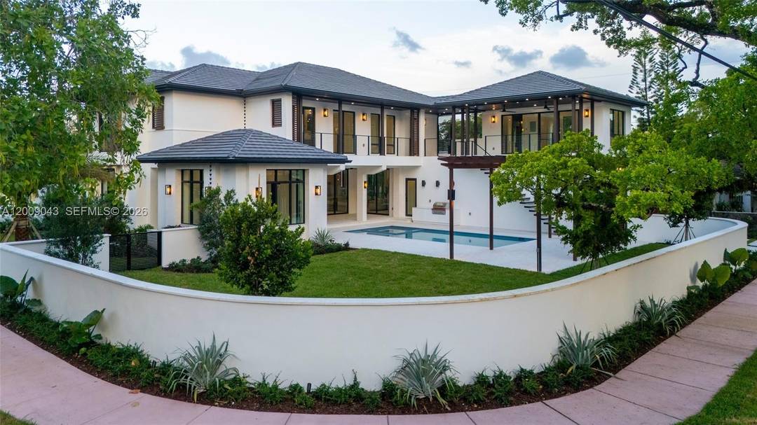Brand new estate in Coral Gables with exceptional design on an oversized 11, 300 sf corner lot !