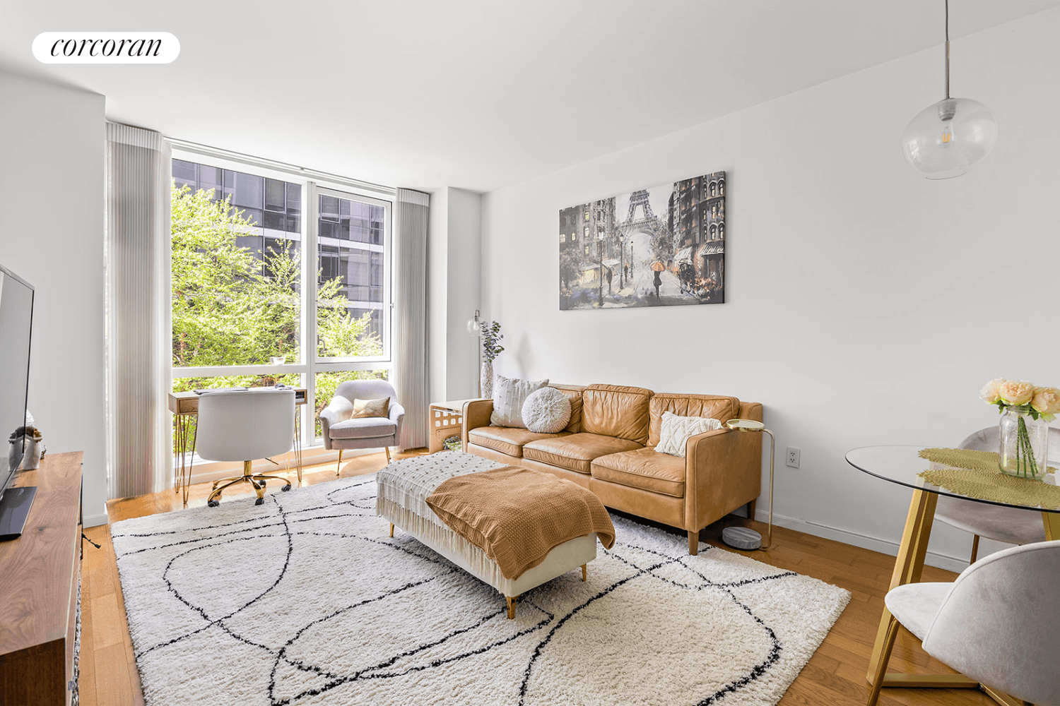 Beautiful and spacious loft like 1 bedroom is now available at 200 Chambers Street, Tribeca's premier luxury full service building.