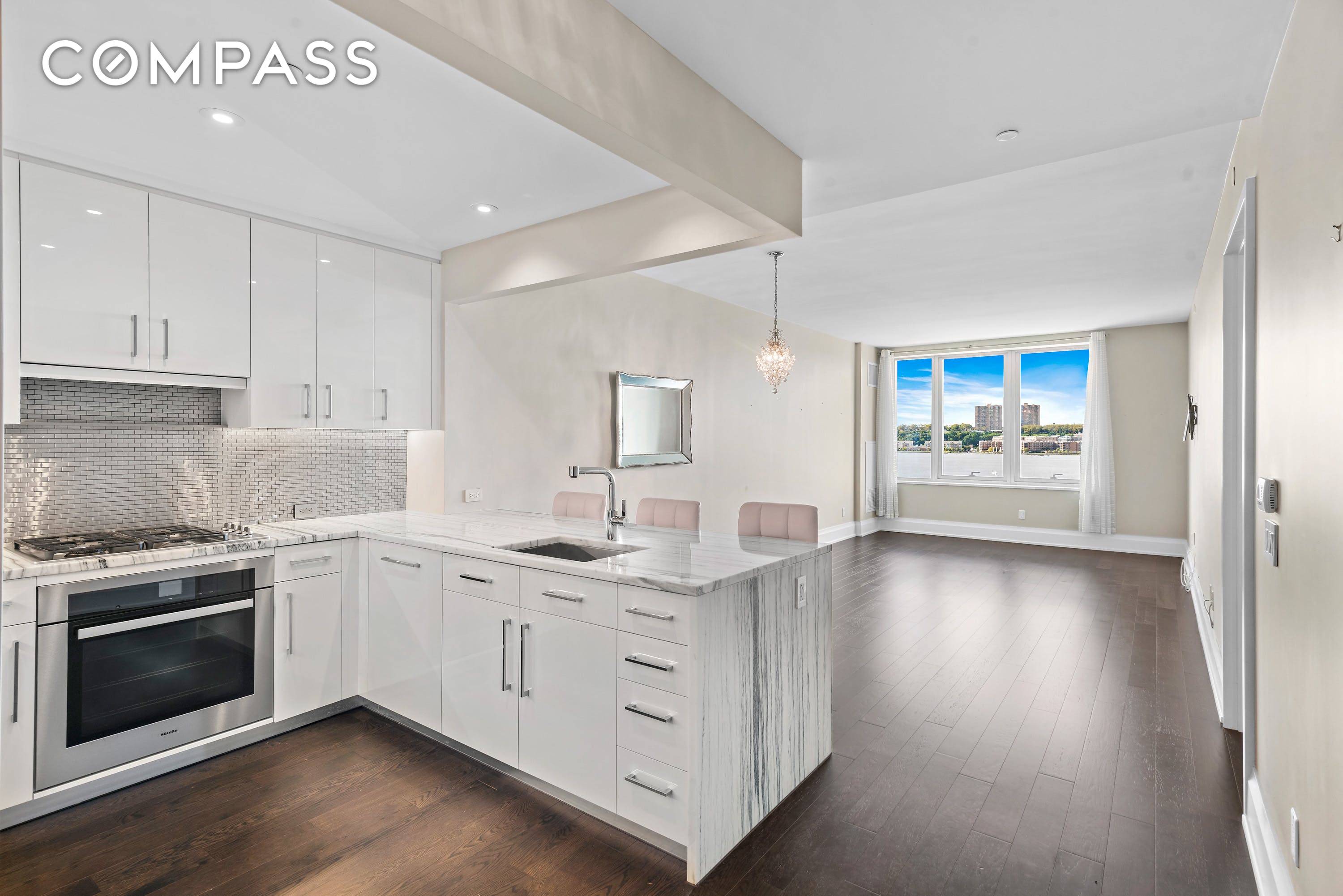 Residence 5K is the largest one bedroom with one and a half bath at the Luxurious One Riverside Park Condominium !