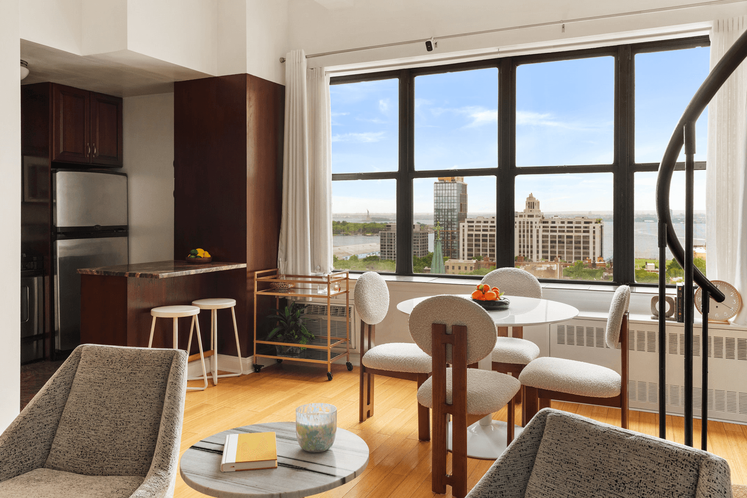 Sky High Serenity with Iconic Views OPEN HOUSE BY APPOINTMENT ONLY Welcome to Residence 12H at 150 Joralemon Street a rare duplex penthouse offering two bedrooms, two bathrooms, and a ...