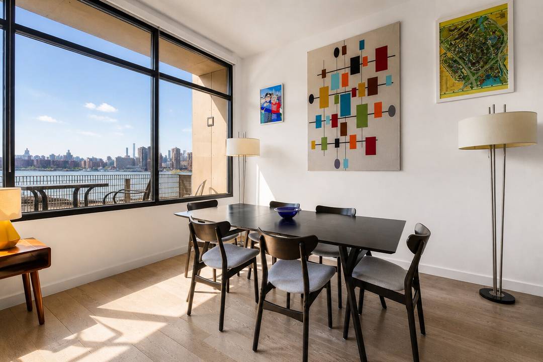 This is a corner condominium at The Gibraltar in one of Greenpoint's best waterfront pockets.