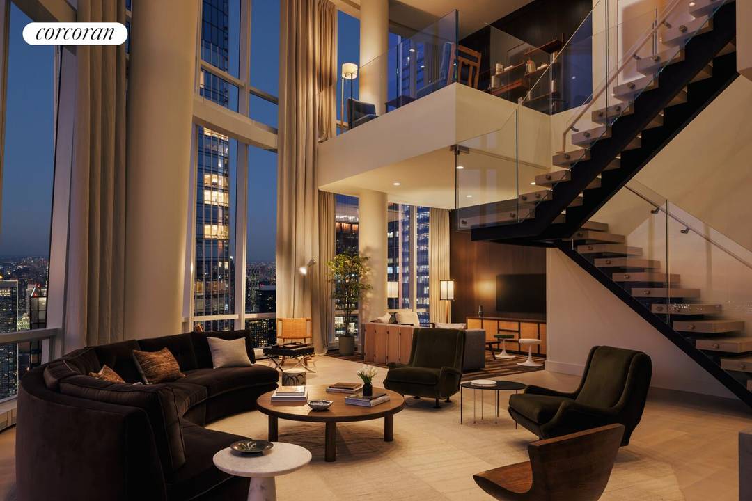 DOUBLE HEIGHT DRAMA WITH SWEEPING VIEWS OF THE HUDSON RIVER FROM EVERY ROOM Introducing a transformed Penthouse 88C at Fifteen Hudson Yards an exquisitely furnished, museum quality duplex residence soaring ...