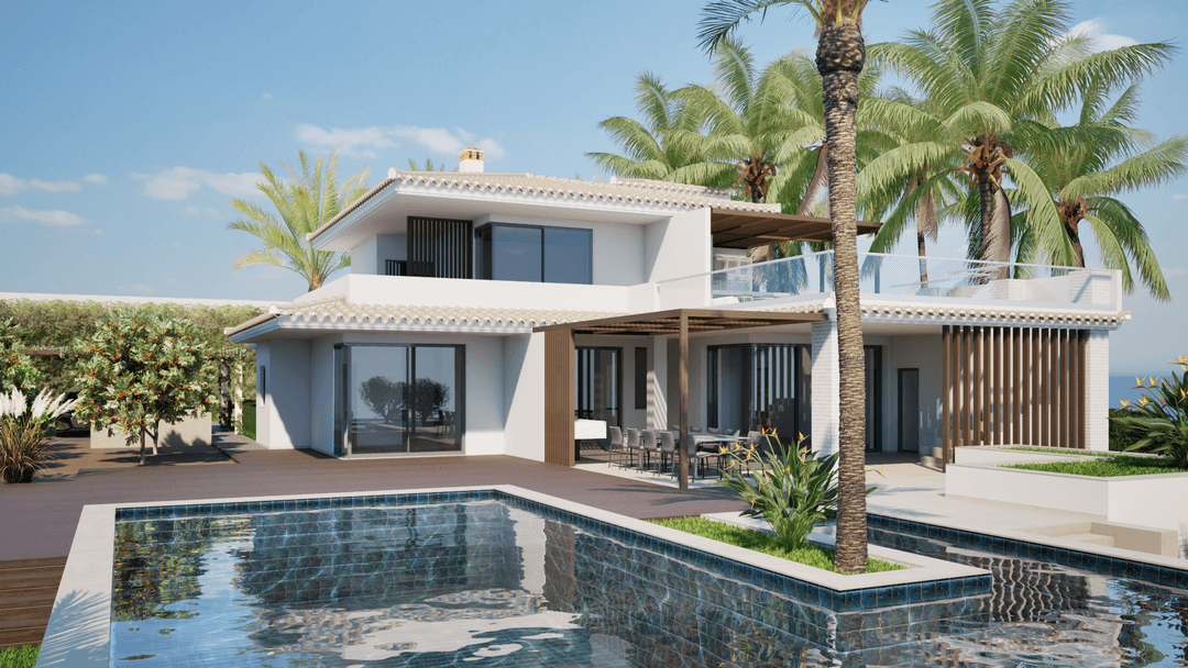 Elegant 4-Bedroom Villa with Rooftop Views in Exclusive Porto de Mós, Lagos