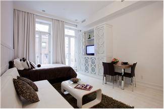 BRAND NEW LUXURIOUS ALCOVE STUDIO  WITH AMAZING FINISHES FOR SHORT TERM LEASE- MIDTOWN.
