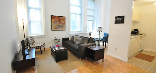 Downtown. Financial District. Two bedrooms with two bathrooms. Total renovation. 10 ft. ceilings. Walk-in closets. No brokerage fees. $4,200