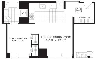 Stunning One Bed Room with Water Views*Gourmet Kitchen*High Floor