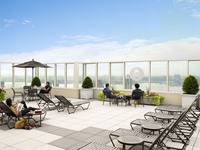 One bedroom with great views.