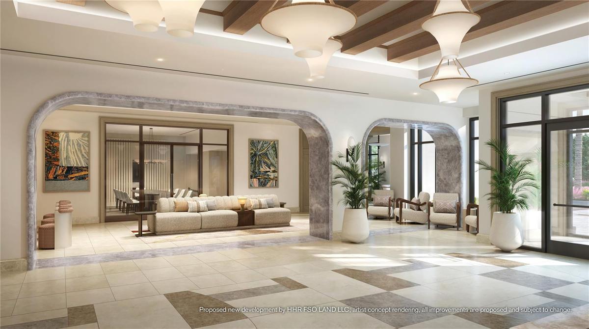 A Welcomed Arrival. The stage is set for your much-anticipated entrance. A porte-cochere will lead to the open-air lobby, staffed 24/7, so there’s alw