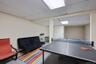 Rec room with a drop ceiling