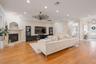 Electric fireplace with remote control.