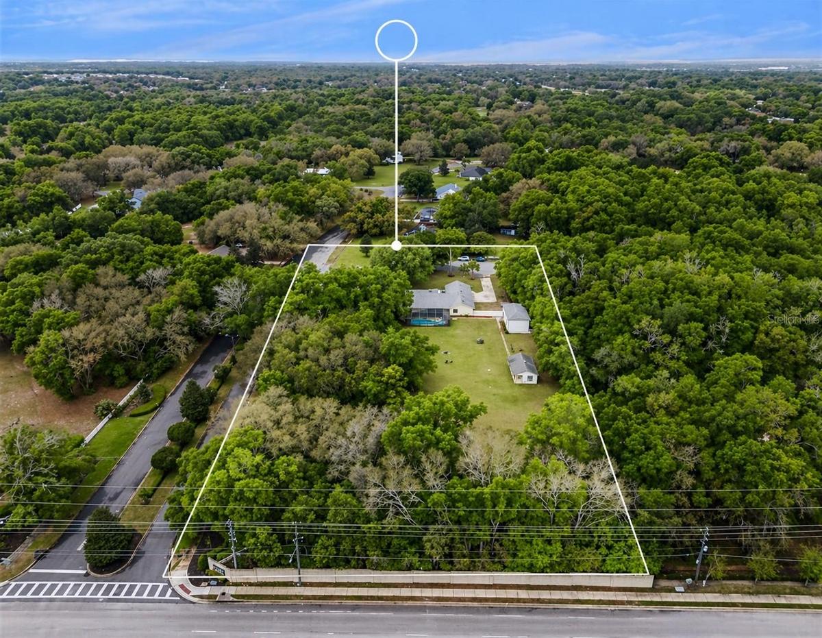 2.5 Acres Fully Fenced Property Aerial View