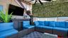 View of patio / terrace featuring ceiling fan, outdoor lounge area, and a pergola