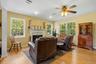 Warm and cozy family room with fireplace.