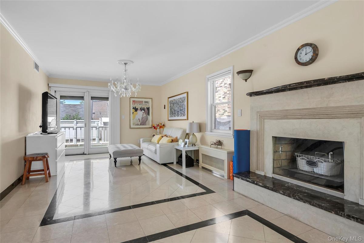 Beautiful designed floor with a grand fireplace