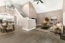 Virtually staged living room and dining room