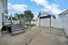 Wooden Deck and garage.