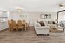 Dining area and living room have lots of natural light too!