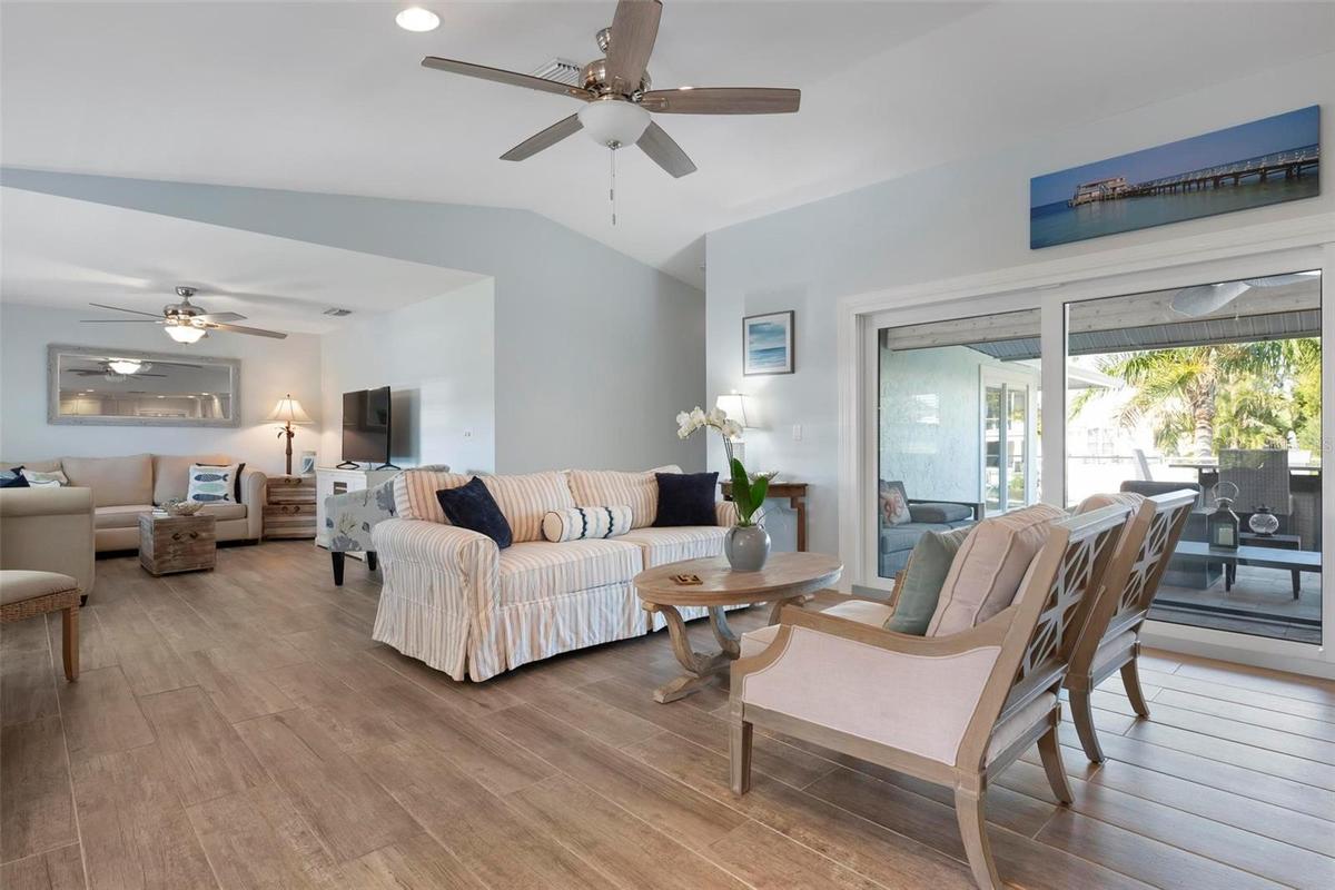 Open concept living with two sitting areas