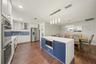 Dazzling Blue Kitchen Island w/microwave & extra storage