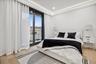 Bedroom featuring light wood-type flooring, baseboards, access to outside, and recessed lighting