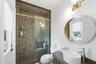 Updated pool bathroom in Palm Beach Polo off-season rental