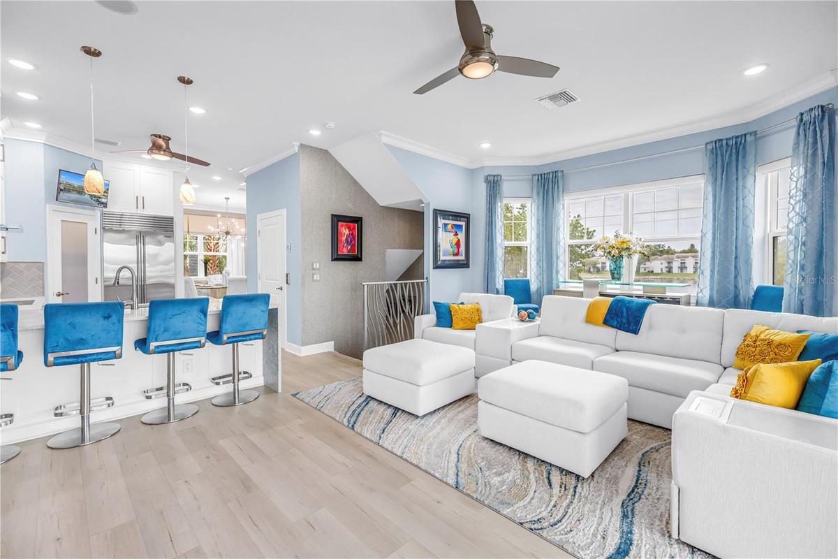 Open Kitchen/Great Room with South Facing Bay Window