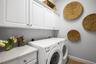 Laundry Room with new washer and dryer together with extra storage space, laundry sink and counter space.