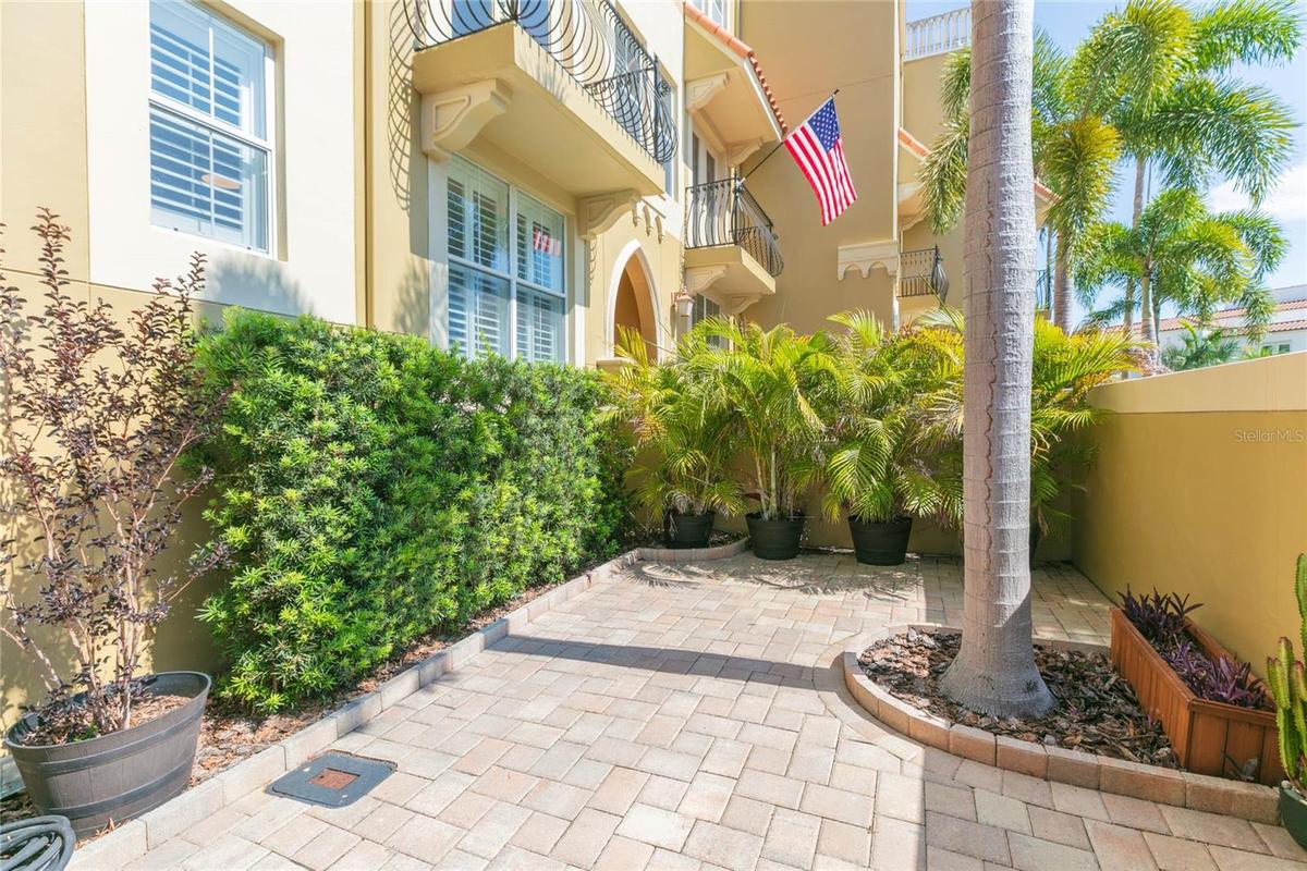 Private front courtyard...