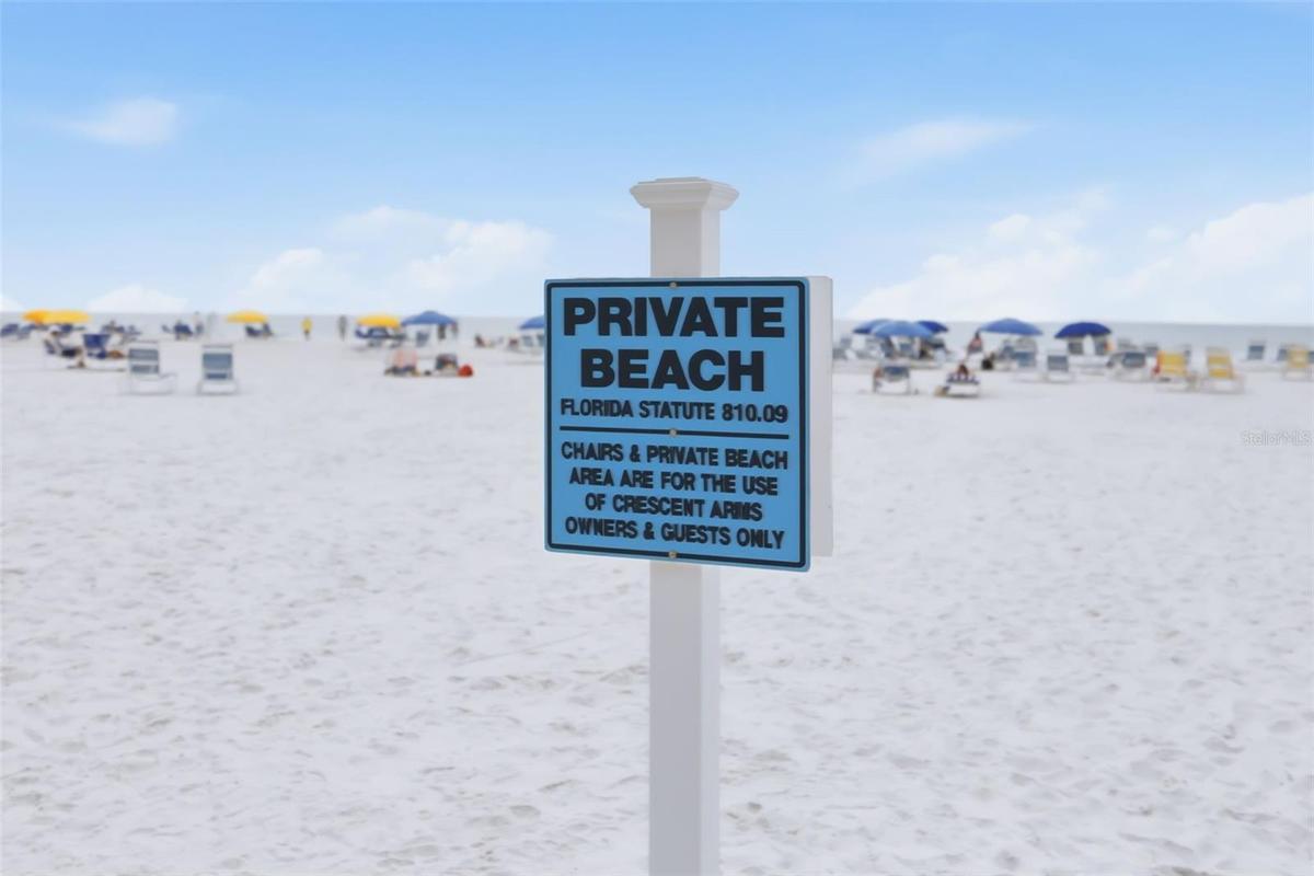 Private Beach area