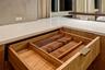 MANY walnut drawer organizers