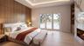 Primary bedroom with fireplace and serene finishes for blissful sleep