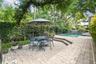 Brick pavers in this private back yard.