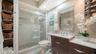 Remodeled primary ensuite bathroom.