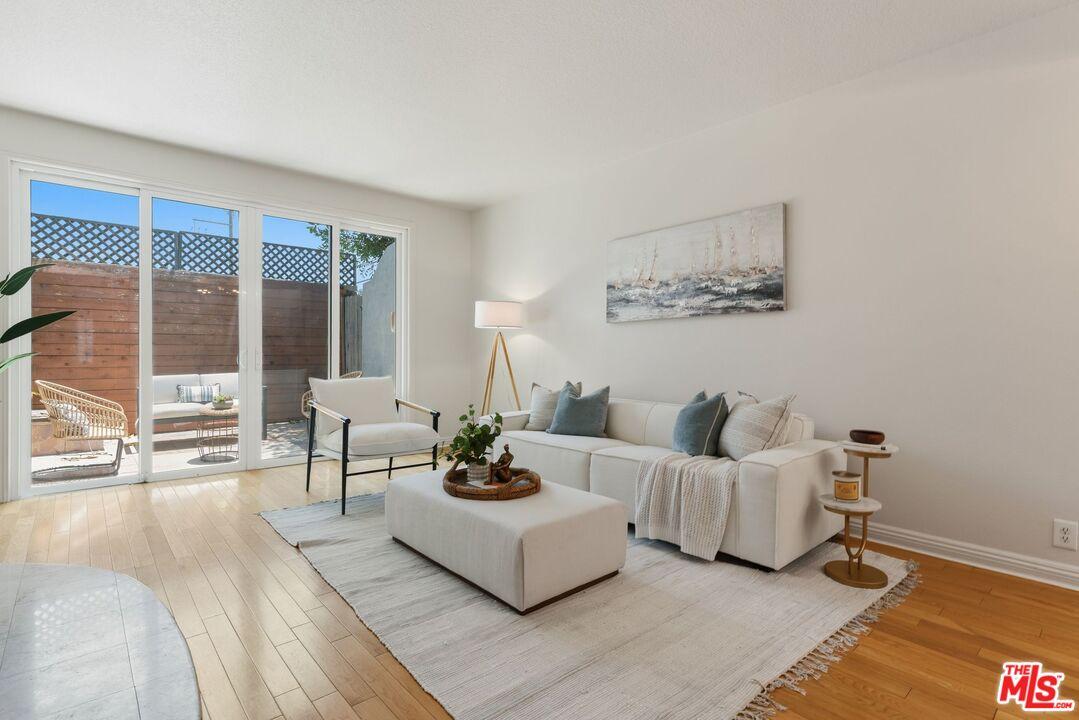 Living room featuring hardwood