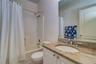 Hall bath with tub/shower combination for 2nd and 3rd bedrooms