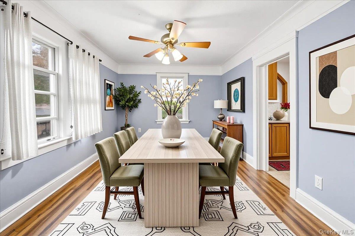 Digitally staged dining area